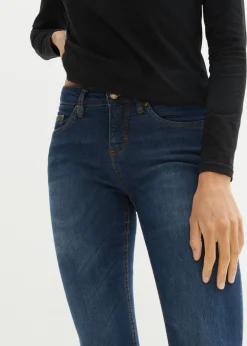 bonprix bonprix Vaqueros bootcut mid waist, elásticos Azul marino desgastado Sale