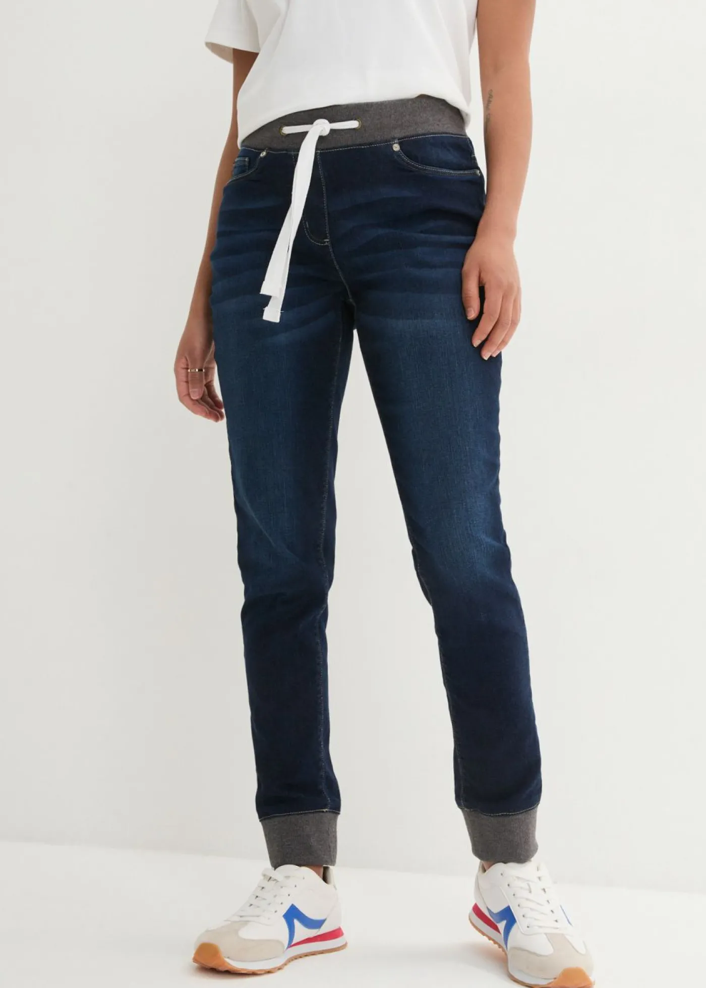 bonprix bonprix Vaqueros boyfriend, mid waist, cintura cómoda Vaquero oscuro Sale