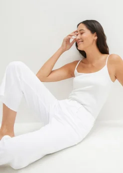 bonprix bonprix Vaqueros capri de corte ancho Sarga blanca