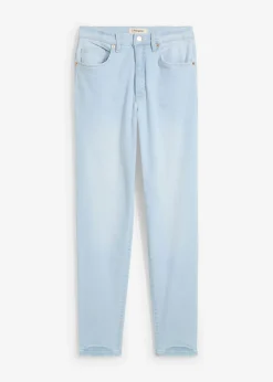 bonprix bonprix Vaqueros capri de talle alto con corte mom azul hielo denim usado