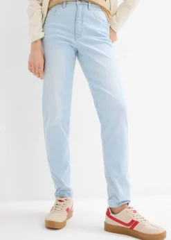 bonprix bonprix Vaqueros capri de talle alto con corte mom azul hielo denim usado