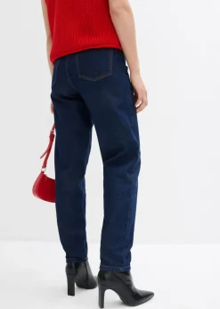 bonprix bonprix Vaqueros capri de talle alto con corte mom Azul oscuro denim Outlet