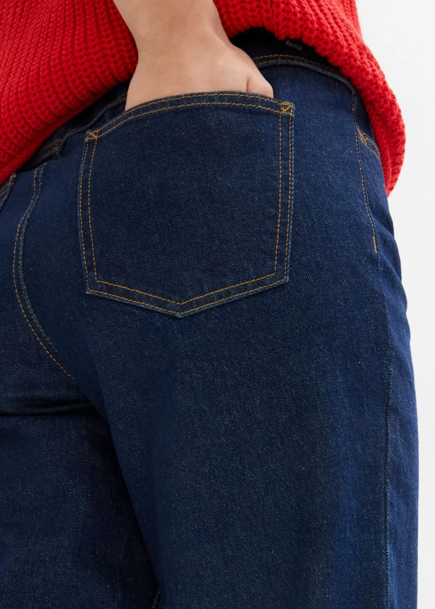 bonprix bonprix Vaqueros capri de talle alto con corte mom Azul oscuro denim Outlet