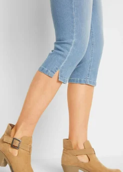 bonprix bonprix Vaqueros capri elásticos, cómodos, 2 unidades Azul + azul claro desgastado Online