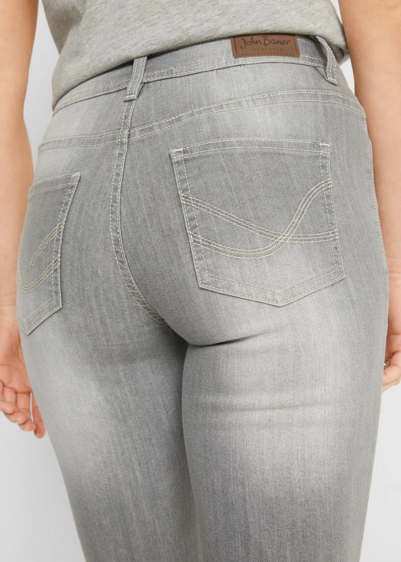 bonprix bonprix Vaqueros capri elásticos, cómodos, 2 unidades azul claro + negro desgastado Best