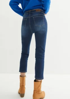 bonprix bonprix Vaqueros capri slim fit ultrasuaves Azul oscuro Clearance