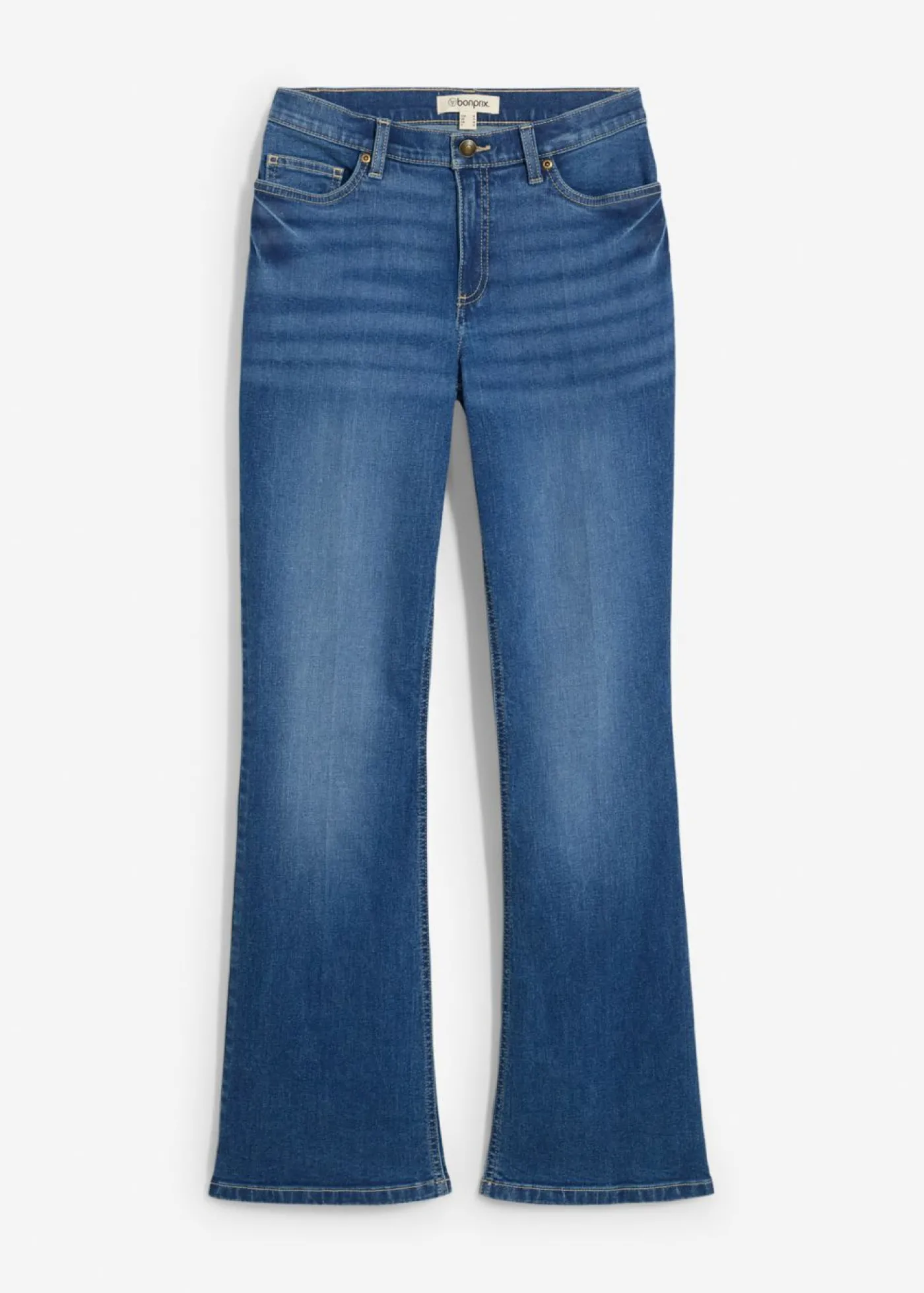 bonprix bonprix Vaqueros con corte bootcut y talle medio denim medio usado Hot