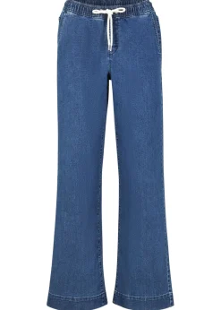 bonprix bonprix Vaqueros con pernera ancha, mid waist, elásticos Denim Clearance