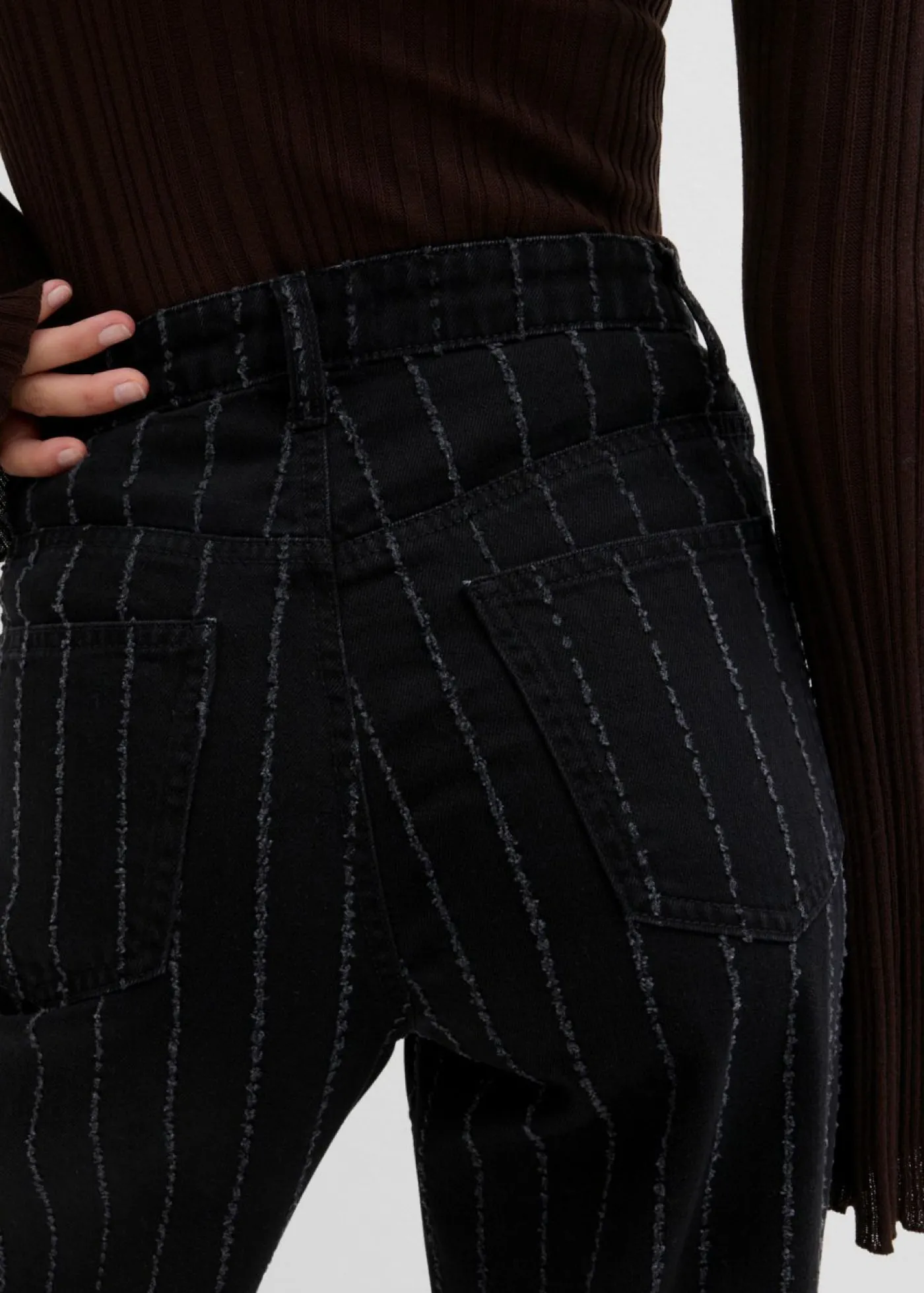 bonprix bonprix Vaqueros con perneras anchas, talle alto y efectos desgastados negro denim usado Best
