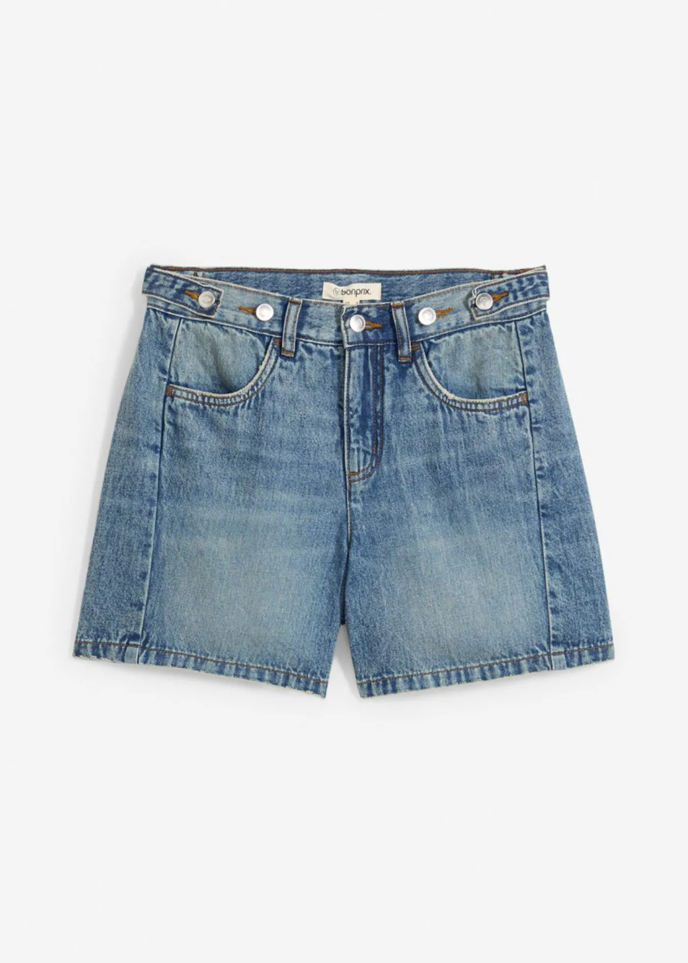 bonprix bonprix Vaqueros cortos poco elásticos con talle medio Azul piedra usado Clearance