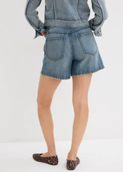 bonprix bonprix Vaqueros cortos poco elásticos con talle medio Azul piedra usado Clearance