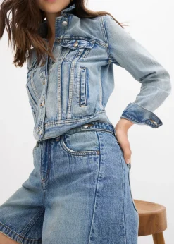bonprix bonprix Vaqueros cortos poco elásticos con talle medio Azul piedra usado Clearance