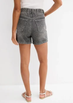 bonprix bonprix Vaqueros cortos poco elásticos con talle alto negro denim usado Outlet