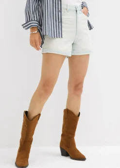 bonprix bonprix Vaqueros cortos poco elásticos con talle alto azul claro denim usado Sale