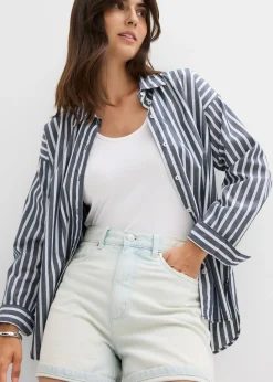 bonprix bonprix Vaqueros cortos poco elásticos con talle alto azul claro denim usado Sale