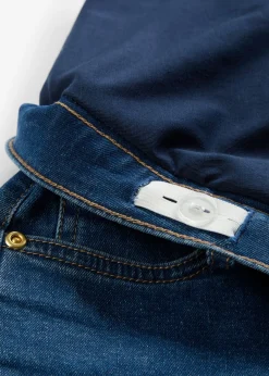 bonprix bonprix Vaqueros cortos premamá de denim elástico de algodón azul piedra-beige crema Hot
