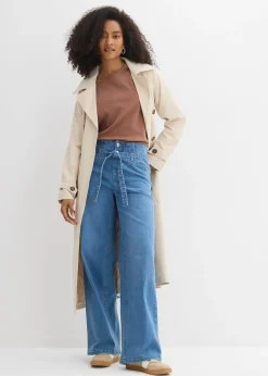 bonprix bonprix Vaqueros de algodón orgánico con perneras recta y talle alto azul claro denim usado New