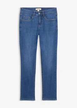 bonprix bonprix Vaqueros de algodón orgánico con corte slim y talle medio Azul piedra usado New