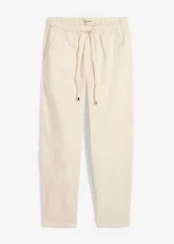 bonprix bonprix Vaqueros de corte barrel, mid waist, cintura cómoda Beige natural Hot