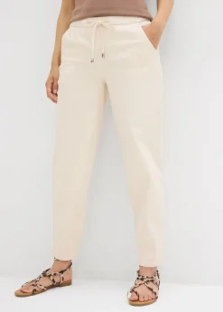 bonprix bonprix Vaqueros de corte barrel, mid waist, cintura cómoda Beige natural Hot