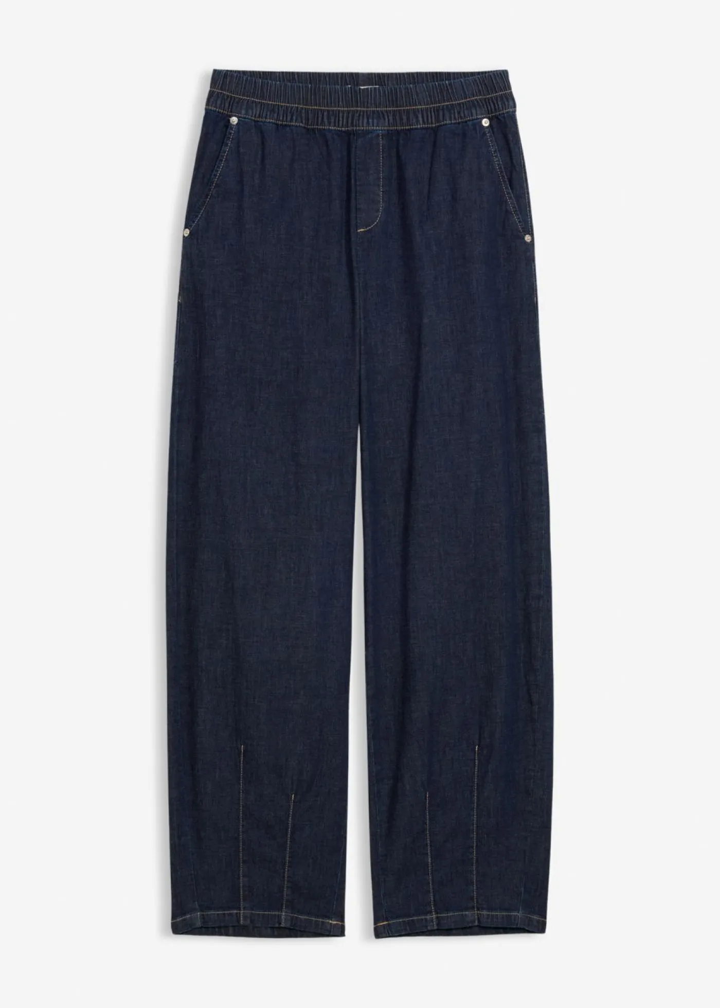 bonprix bonprix Vaqueros de corte barrel con talle medio y cintura cómoda Azul oscuro denim Best
