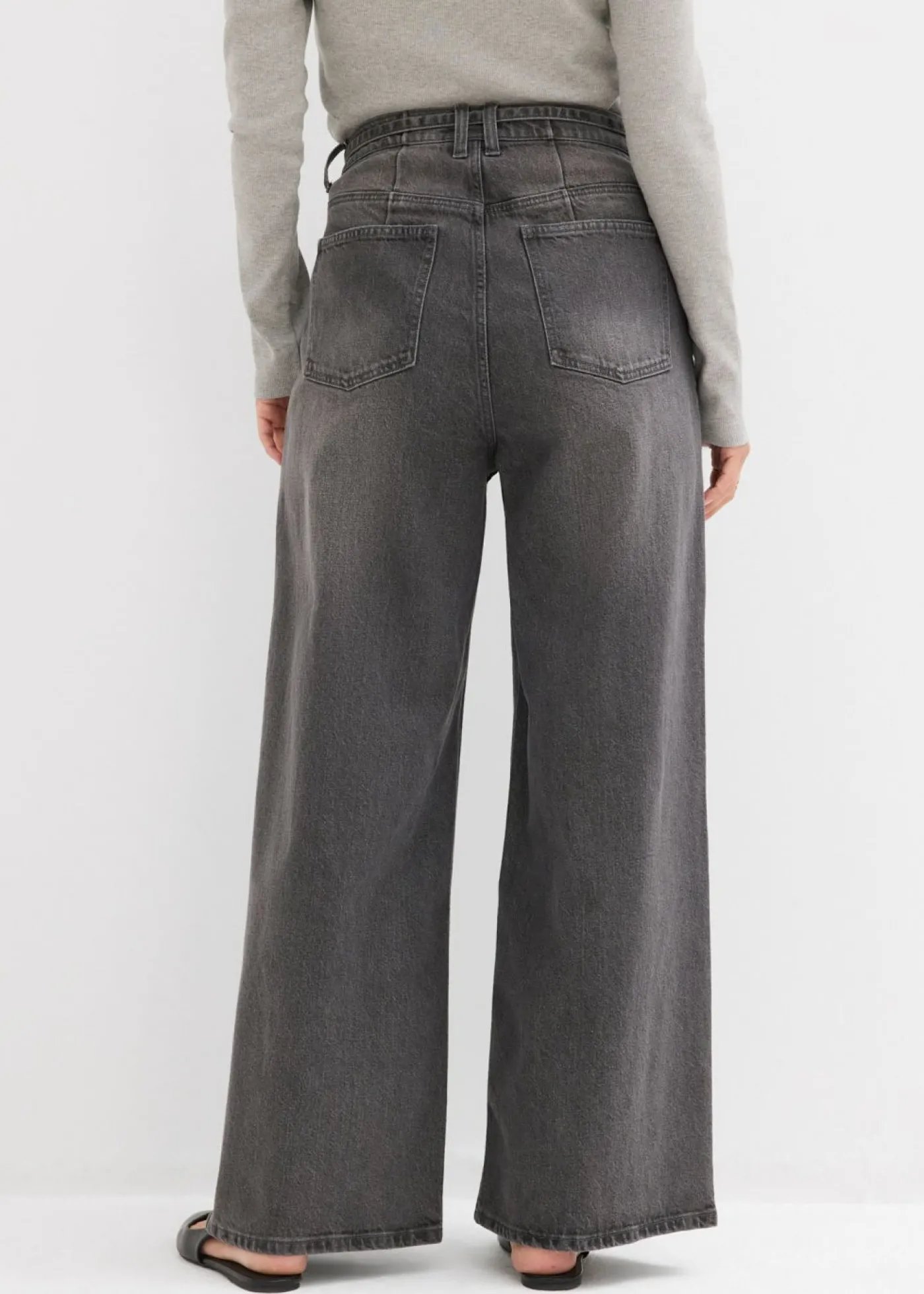 bonprix bonprix Vaqueros de pernera ancha, high waist Denim gris usado Hot
