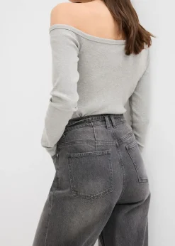 bonprix bonprix Vaqueros de pernera ancha, high waist Denim gris usado Hot