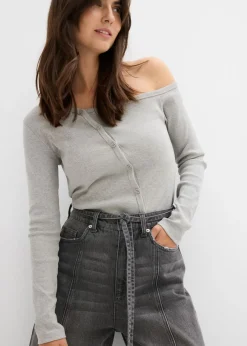 bonprix bonprix Vaqueros de pernera ancha, high waist Denim gris usado Hot