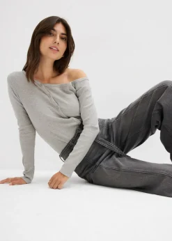 bonprix bonprix Vaqueros de pernera ancha, high waist Denim gris usado Hot