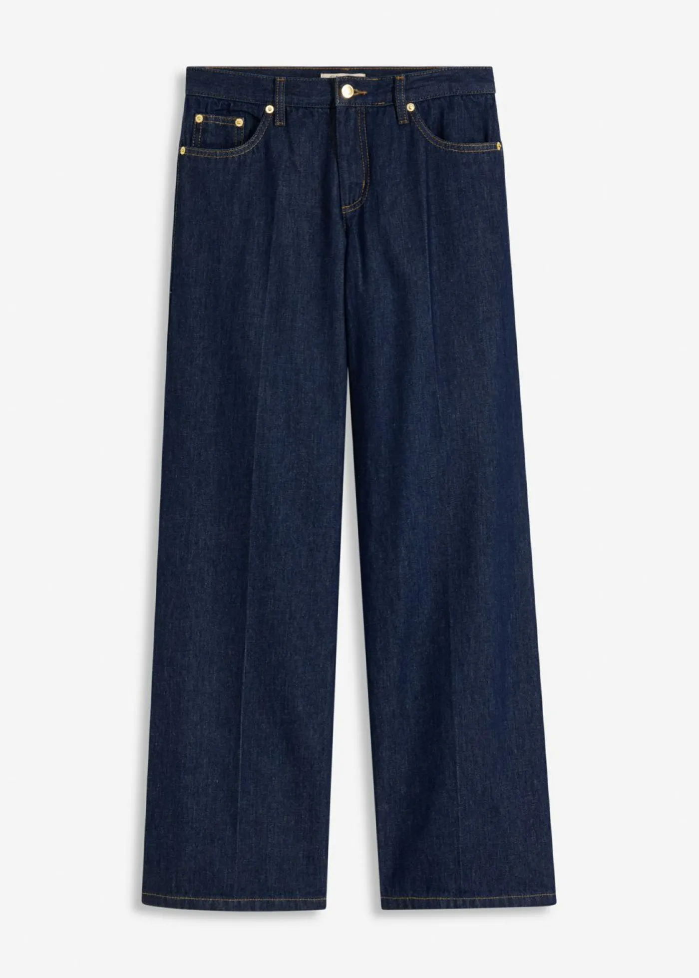 bonprix bonprix Vaqueros de pernera ancha, mid waist Azul oscuro denim Clearance