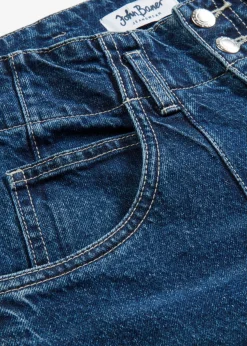 bonprix bonprix Vaqueros de pernera ancha con talle alto Denim oscuro desgastado Hot