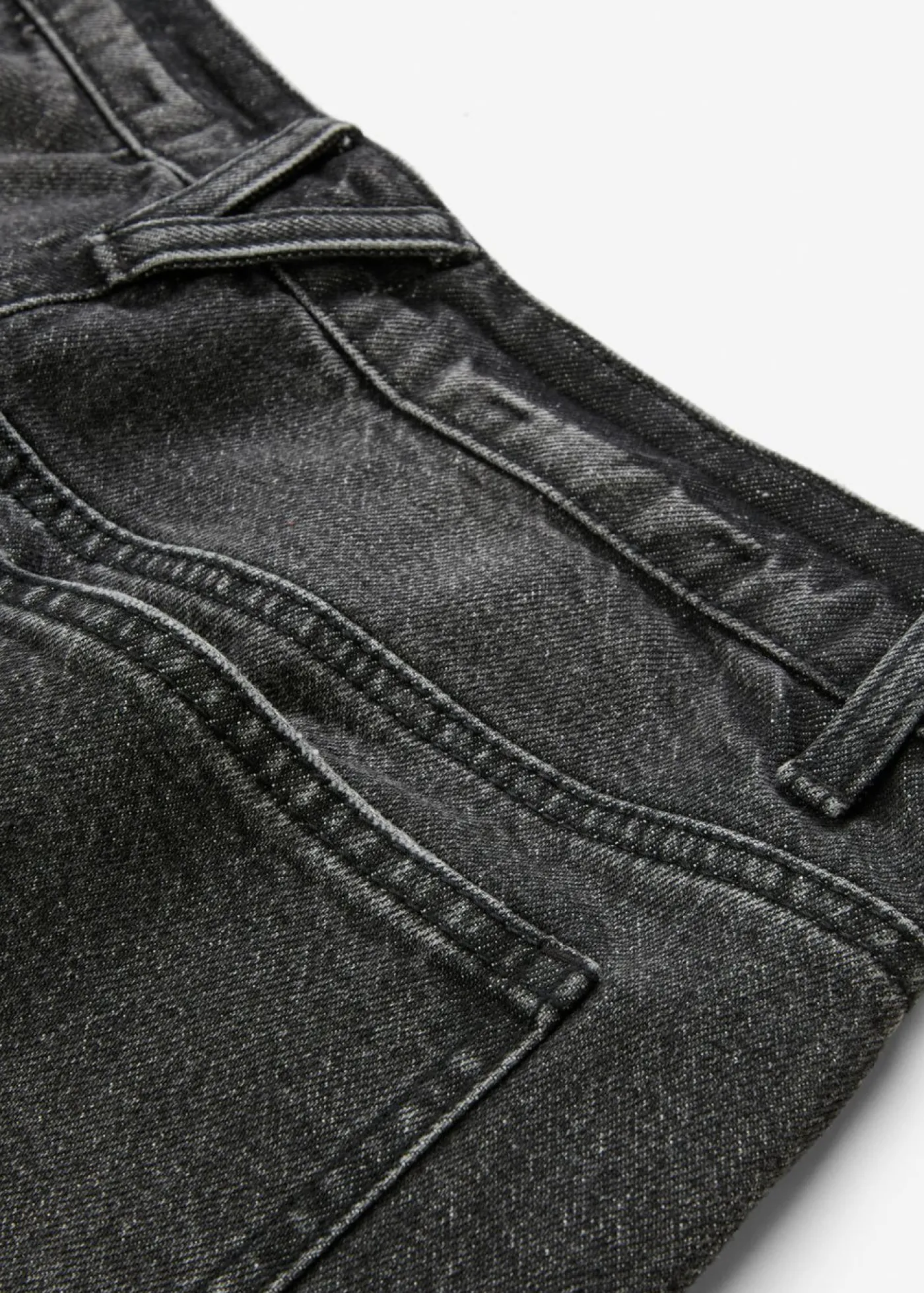 bonprix bonprix Vaqueros de pernera ancha, mid waist, largo completo y low stretch negro denim usado Sale