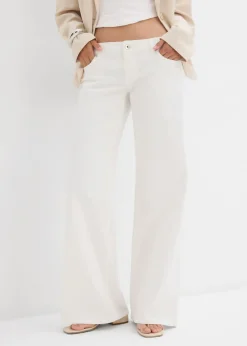 bonprix bonprix Vaqueros de pernera ancha, low waist azul claro denim usado