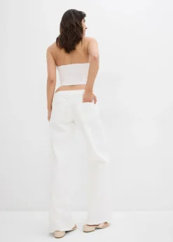 bonprix bonprix Vaqueros de pernera ancha, low waist azul claro denim usado