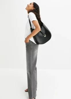 bonprix bonprix Vaqueros de pernera ancha, mid waist, elástico denim gris Outlet