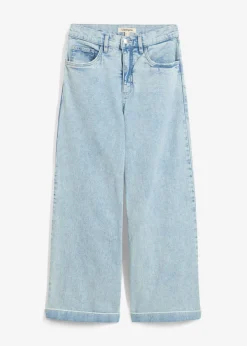 bonprix bonprix Vaqueros de pernera ancha, high waist, cropped azul hielo denim usado New