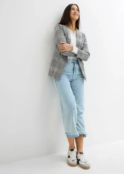 bonprix bonprix Vaqueros de pernera ancha, high waist, cropped azul hielo denim usado New