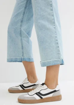 bonprix bonprix Vaqueros de pernera ancha, high waist, cropped azul hielo denim usado New