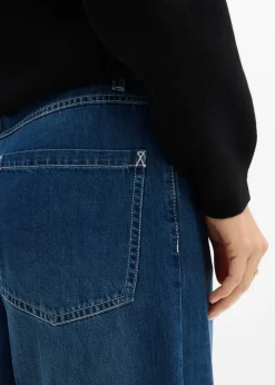 bonprix bonprix Vaqueros de pernera ancha, mid waist Azul piedra usado Online