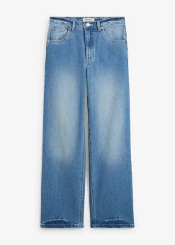 bonprix bonprix Vaqueros de pernera ancha, high waist azul claro denim usado Discount
