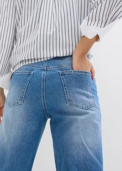 bonprix bonprix Vaqueros de pernera ancha, high waist azul claro denim usado Discount