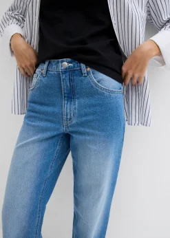 bonprix bonprix Vaqueros de pernera ancha, high waist azul claro denim usado Discount