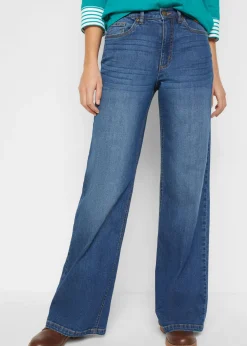 bonprix bonprix Vaqueros de pernera ancha, high waist, de algodón orgánico Denim usado Hot