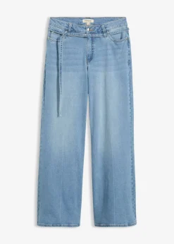 bonprix bonprix Vaqueros de pernera ancha, mid waist azul claro denim usado Online