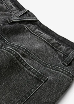 bonprix bonprix Vaqueros de pernera ancha, mid waist, largo completo y low stretch negro denim usado