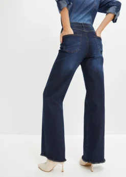 bonprix bonprix Vaqueros de pernera ancha, high waist denim intenso Online