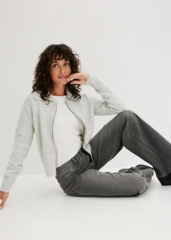 bonprix bonprix Vaqueros de pernera ancha, mid waist, elástico denim gris Best