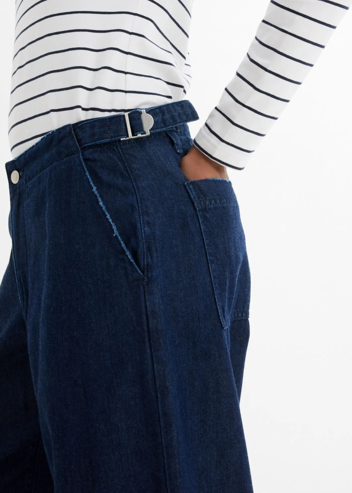bonprix bonprix Vaqueros de pernera ancha, mid waist Denim azul almirante sin lavar Clearance