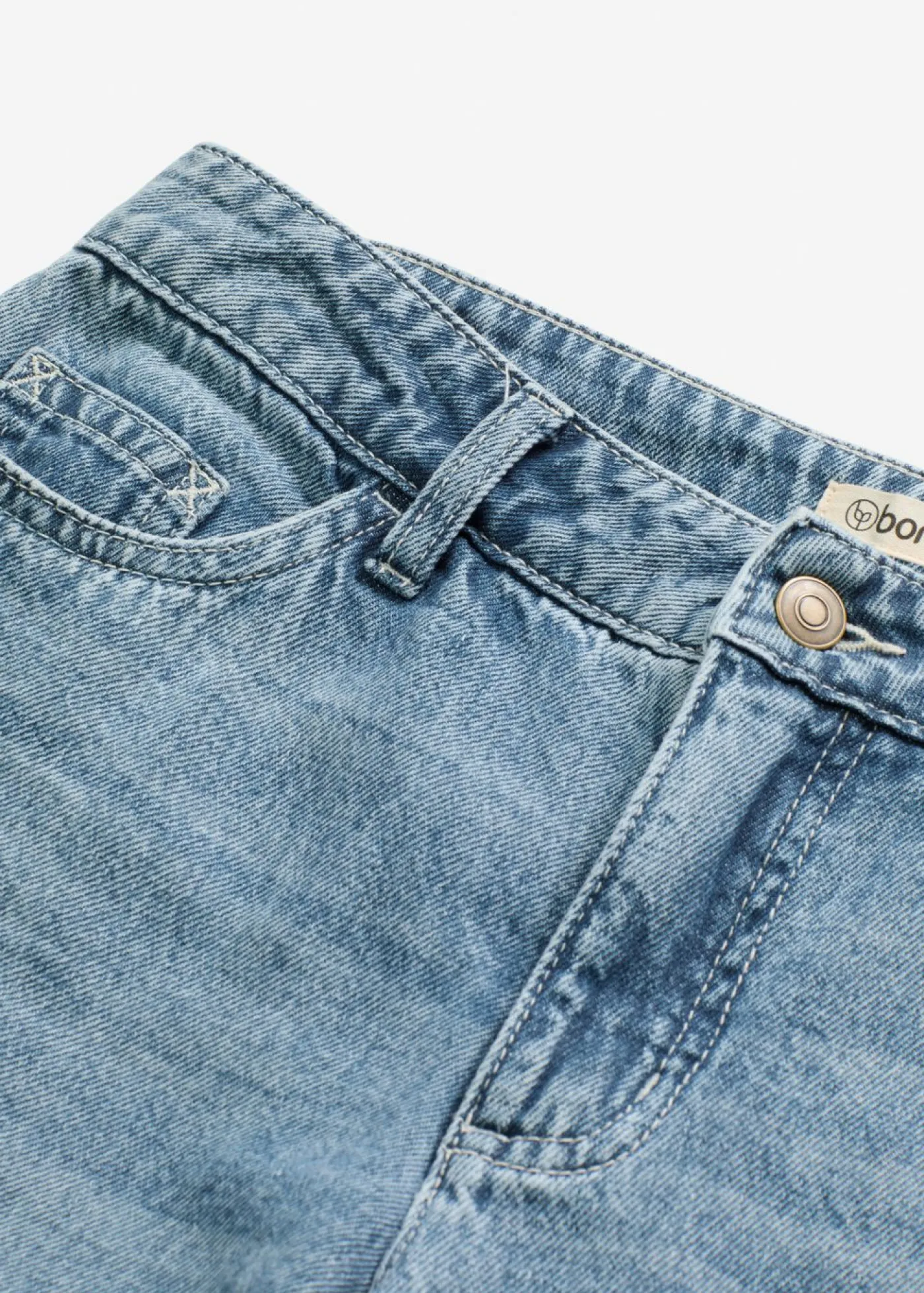 bonprix bonprix Vaqueros de pernera ancha, mid waist, largo completo y low stretch Azul piedra usado