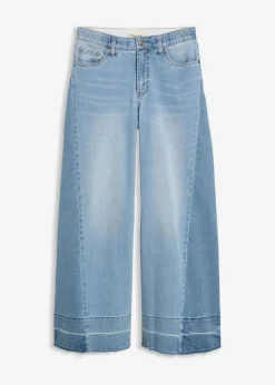 bonprix bonprix Vaqueros de pernera ancha, mid waist azul hielo denim usado New